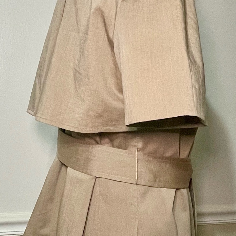 Nine West Tan Trench Coat Lightweight Suit Jacket, Short Sleeve, Size 8 - Picture 6 of 13